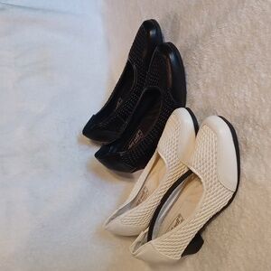 Beacon  comfort - well slip on shoes women's size 7.5 black and white